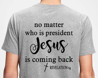 No Matter Who Is President Jesus Is Coming Back Revelation 14 Sign Instant Download Cricut SVG Cut File JPG Printable PNG Transparent