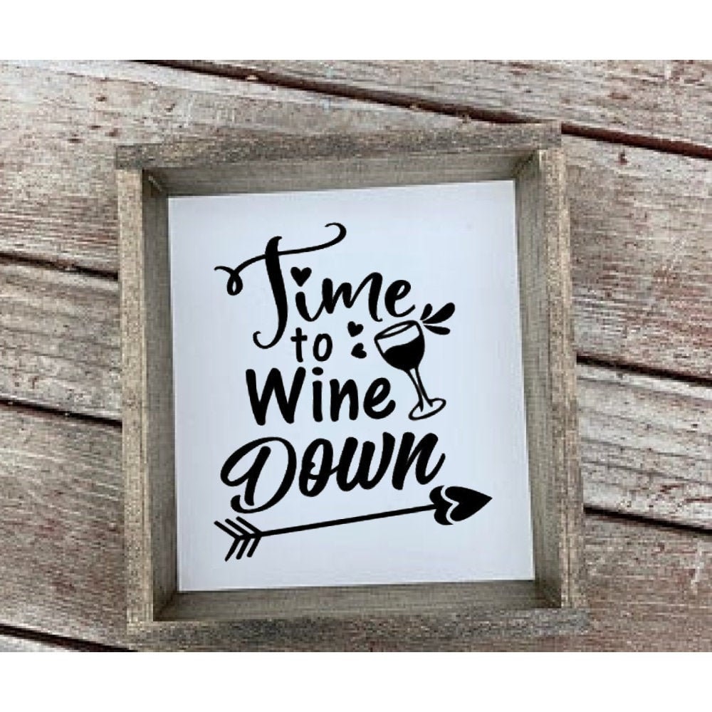 Time to Wine Down Bar Sign Instant Download incluye Cricut Etsy