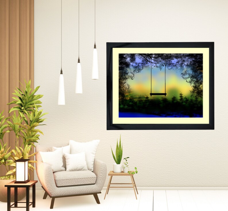 Secret Garden Wall Decor Trees Swing Scenery Picture Printable Etsy