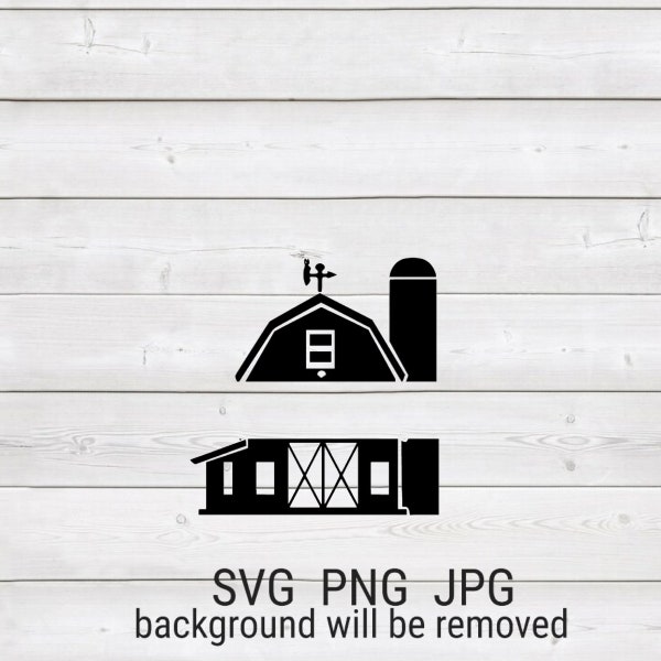 Barn Monogram Farm Sign Silhouette Instant Download Cricut SVG Cut File JPG Printable PNG Transparent