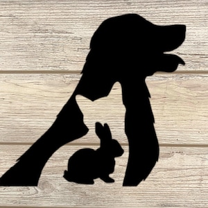 Dog Cat Rabbit Farm Pets Silhouette Sign Download for Cricut, Silhouette cameo SVG Cutting File, JPEG, PNG Transparent