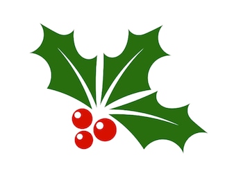 Christmas Holly Leaves Image PNG Transparent Instant Download Wallart Printable JPEG Image