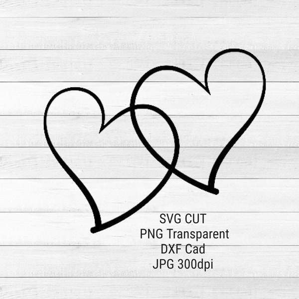 Interlocking Hearts Svg - Etsy