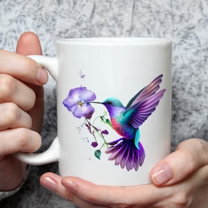 Kolibri Lila Blume Design PNG Transparent Sublimation JPG 300dpi 12x12 Printable Sofortiger Download