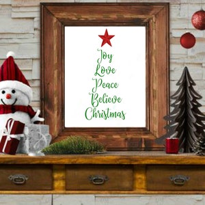 Christmas Tree Believe Quote High Quality Instant Download Wallart Printable Poster, U Print & Frame 5x7, 8x10, 16x20, 18x24, 24x36