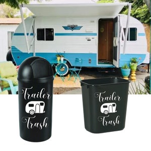 Digital Trailer Trash Camper Garbage Can Sign Calcomanía Descarga instantánea Cricut SVG Archivo recortado JPG PNG imprimible Trans DxF Silhouette Cameo