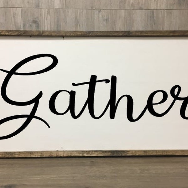 Gather Sign Silhouette Download for Cricut, Cameo Silhouette SVG Cut File, JPEG Printable, PNG Transparent