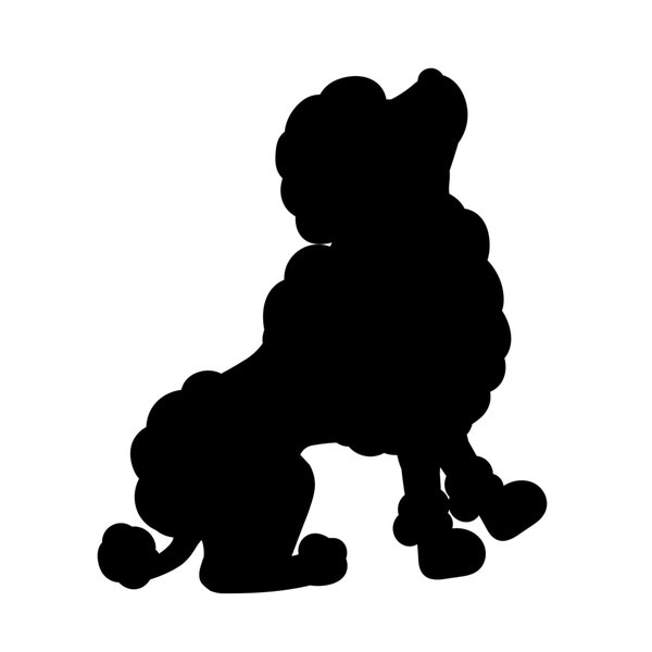 Poodle Dog Pup Silhouette Instant Download includes Cricut, Cameo Silhouette SVG Cut File, JPEG Printable Image, PNG Transparent File