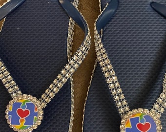 Choose Webbing and Size Autism Key Chain Autism Awareness Puzzle Piece Key Fob Autism Support Autism Identifier -Backpack Charm