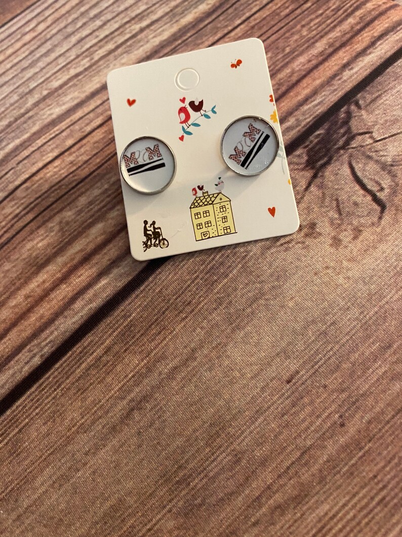 Sports stud earrings 12mm stud earrings,heart sports earrings