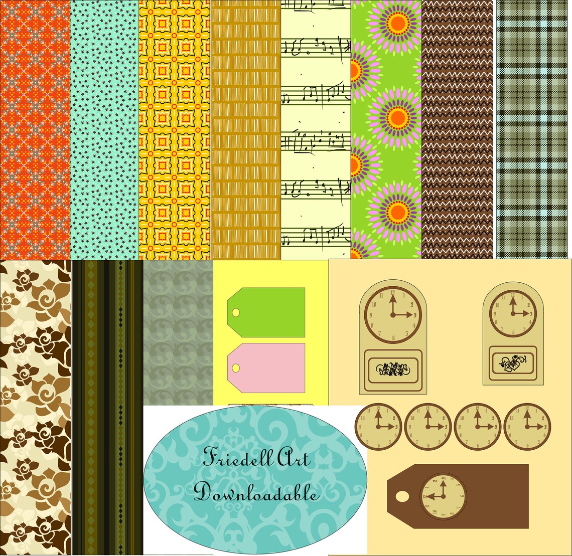 Patterned Paper Downloadable Journal 20 pages Etsy