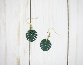 Monstera Leaf Earrings