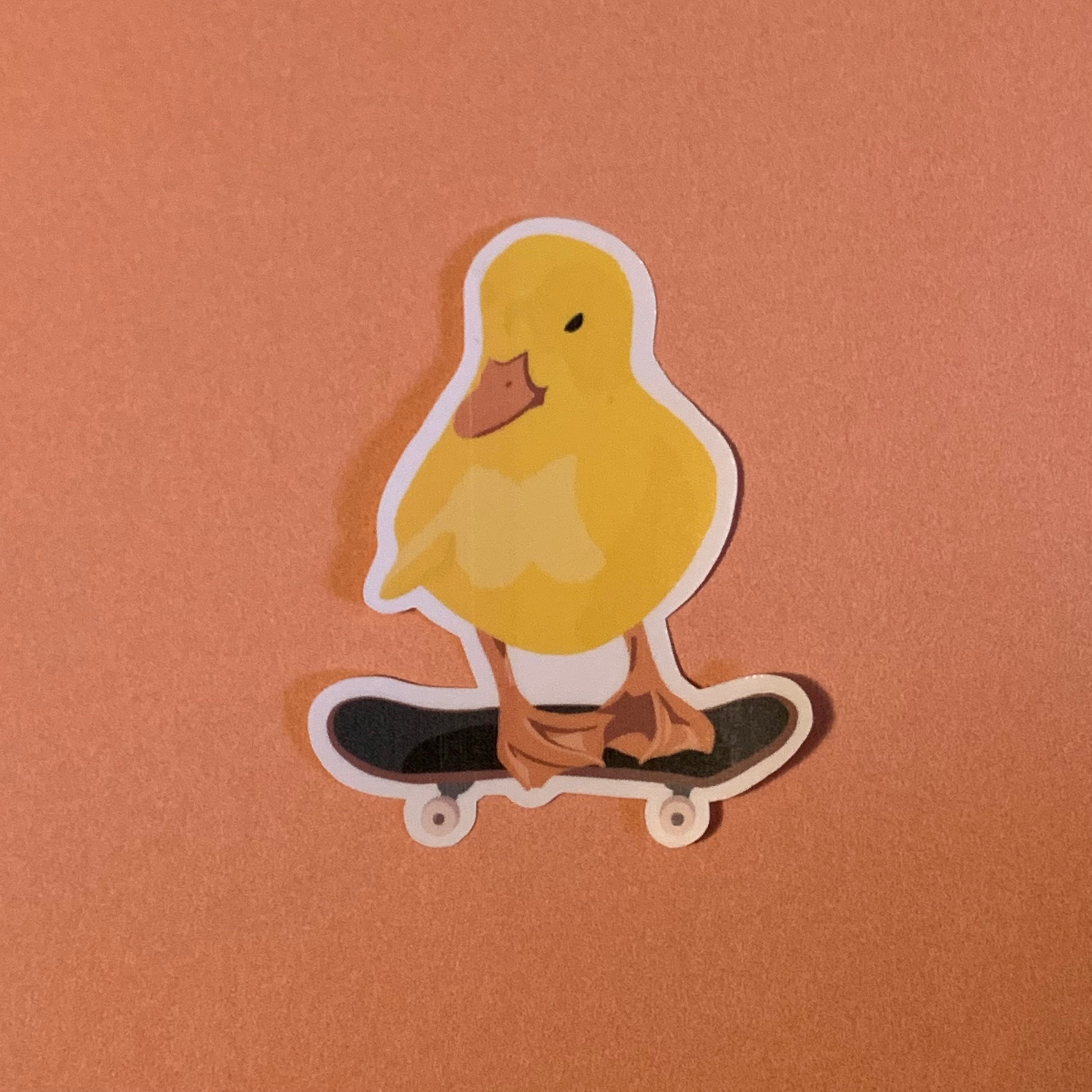 Duck On A Skateboard Sticker Etsy