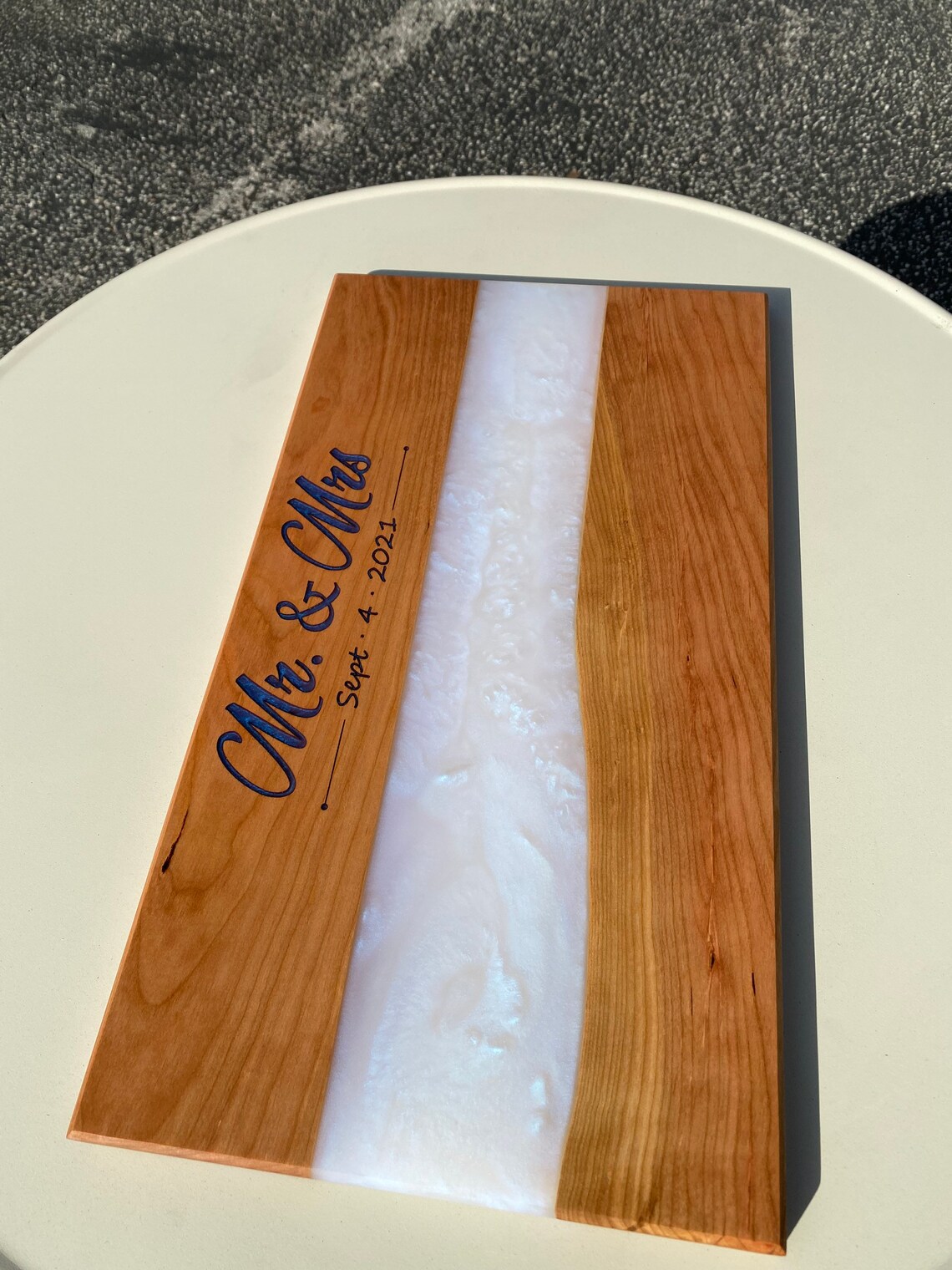 Charcuterie Board Cherry Wood Cheese Board Epoxy River Etsy