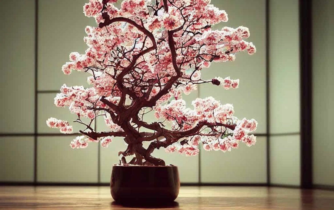 ※庭桜盆栽/多枝の白と薄ピンクの盆栽 庭桜盆栽/多枝の白と薄ピンクの盆栽 【公式通販】