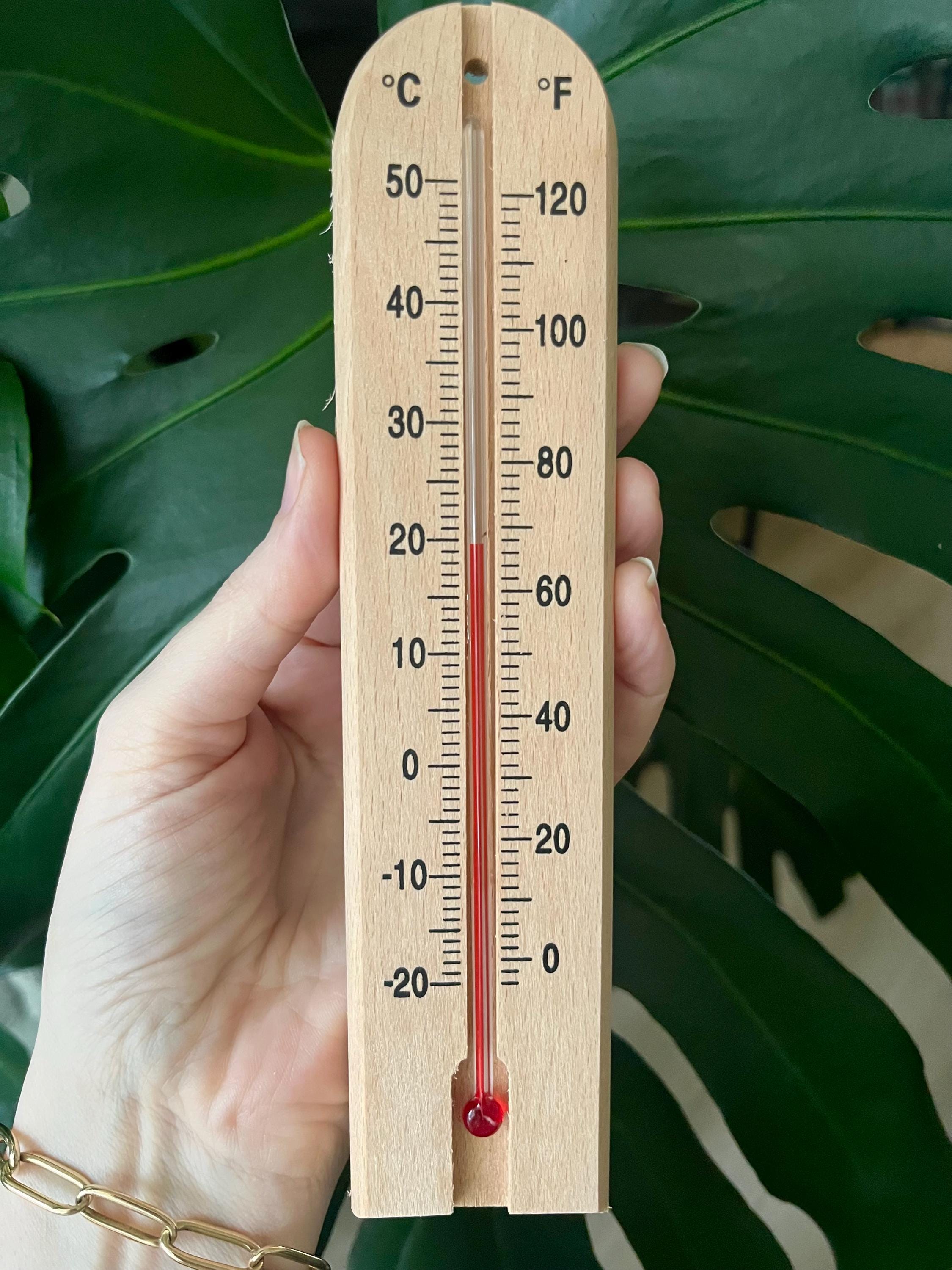 Termometro Da Parete In Legno - Doppia Scala °C E °F, Per Interni/Esterni, Grande 27x6 Cm - Foto 13