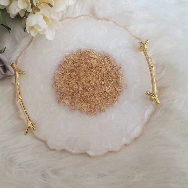 Gold and White Tray Etsy