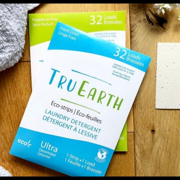 Tru Earth Eco-Strips Laundry Detergent - Linen Scent / 32 Load Count (BRAND NEW)