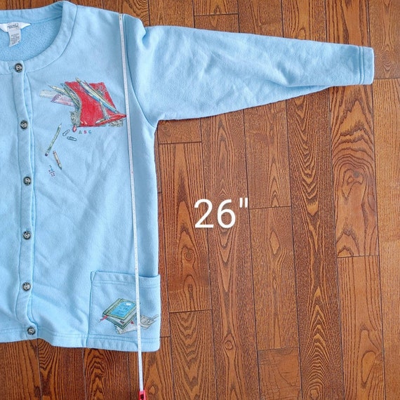 Teacher Cardigan Blue Northern Reflections Button… - image 6