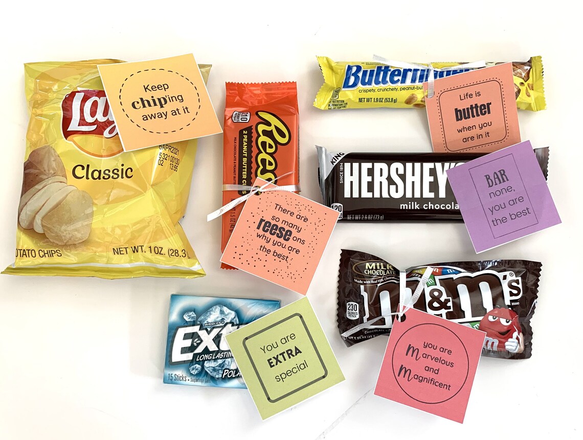 Candy Care Package Tags College Care Package Printable Candy Etsy