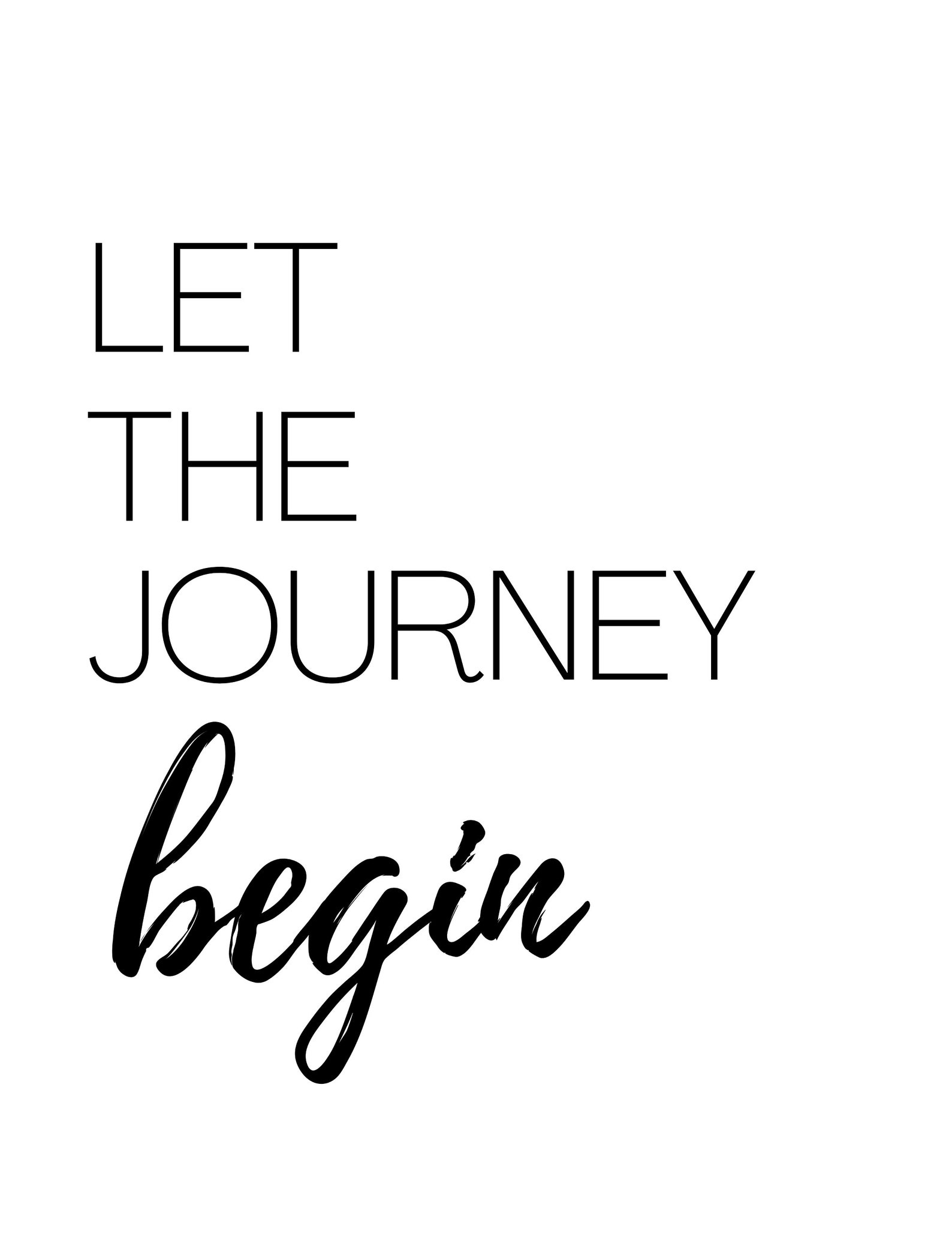 Let the Journey Begin Printable Wall Art Inspirational Etsy