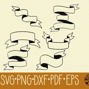 Ribbon Banner SVG, hand drawn banner, ribbon svg, scroll svg, cut file, for cricut silhouette, label svg files, png designs, COMMERCIAL USE