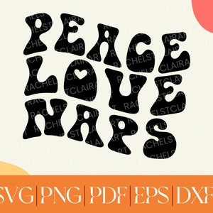 Peace Love Naps SVG, hippie kid svg, kinderen t-shirt ontwerp, retro boho svg, groovy baby svg, schattige peuter svg, cricut gesneden vijl, handlettered