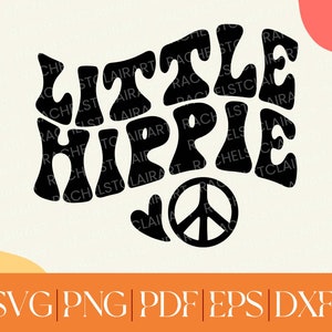 Kleine Hippie SVG, schattig kind svg, retro groovy jaren '70 svg ontwerp, gesneden vijl voor cricut, jongens meisjes svg, bloem kind svg, flower power svg