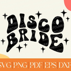 Disco Bride SVG, Retro Wedding Cut File