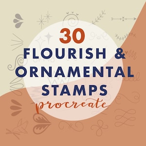 Procreate Flourish Stamps, Procreate Stamps, Procreate Ornamental, Procreate Lettering Stamps, Procreate Banner, Brushes for Procreate