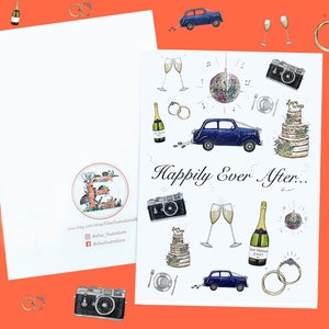 Carte de mariage - Happily Ever After Aquarelle Illustration