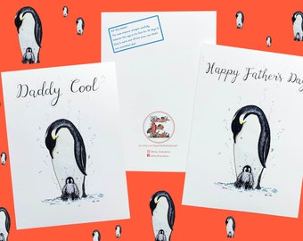 Penguin Happy Father's Day Greetings Card | Daddy Cool | Dad Card