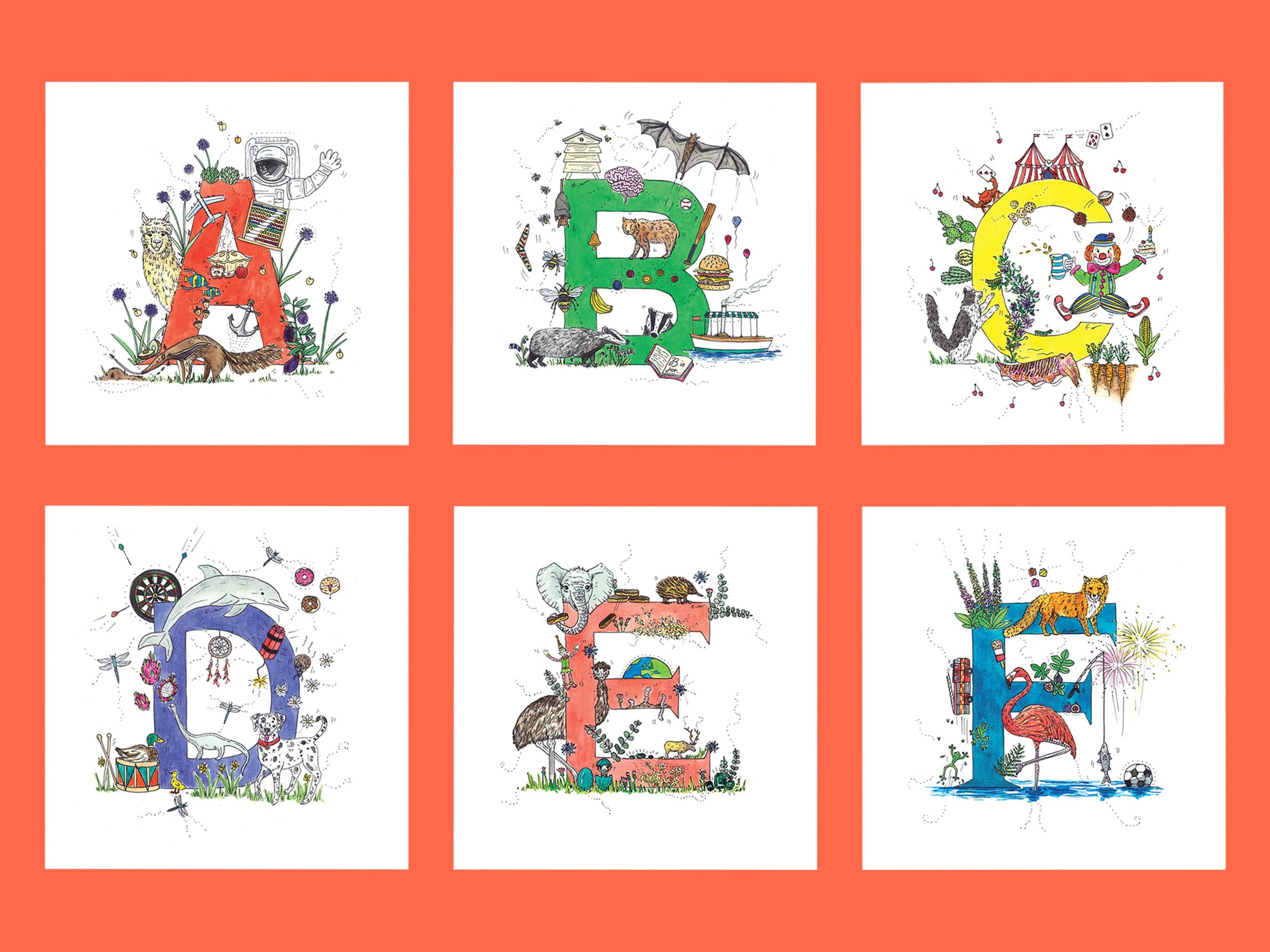 Alphabet Letter Greetings Cards