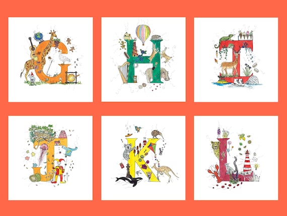 Alphabet Letter Greetings Cards