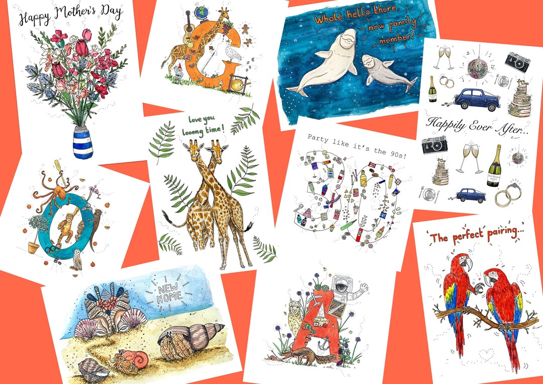 PACK OF ANY 10 Greetings Cards | Multipack | Card Bundle - Etsy UK