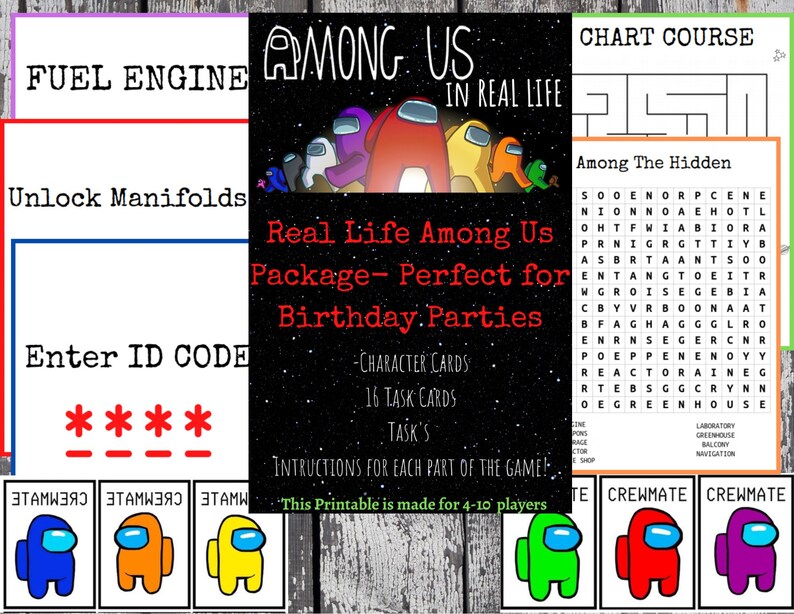 Among Us in Real Life Among Us Game Party Printables Among | Etsy