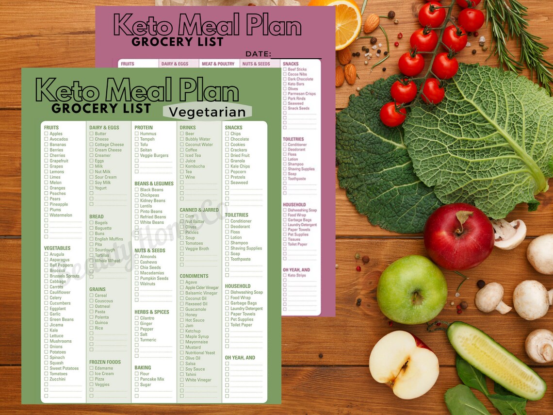 Keto Menu Ketogenic Diet Plan Ketogenic Diet Vegan Keto Etsy