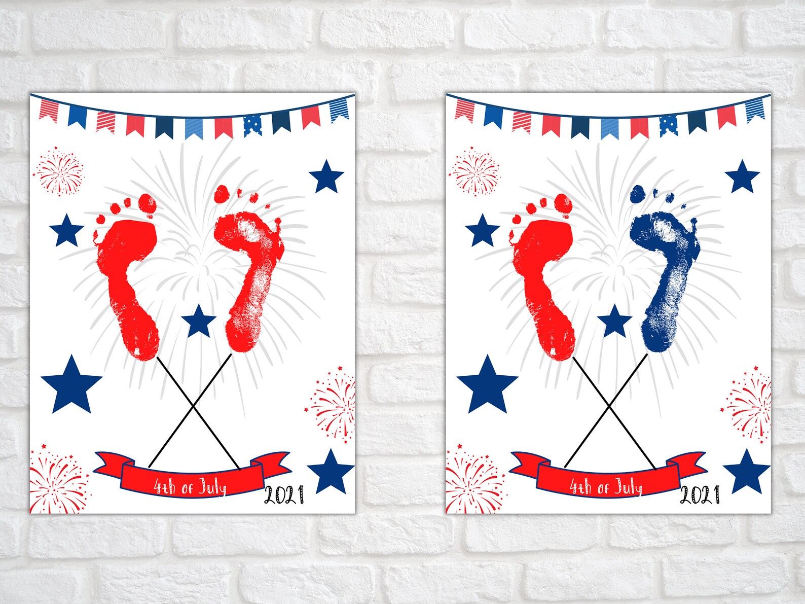 Fourth Of July Handprint July 4th Craft Footprint Art | Etsy