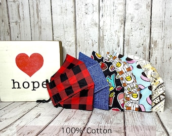 100% Cotton Washable Face Mask |  Buffalo Check prints and more