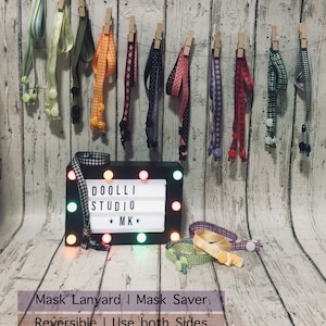 NUOVO Lanyard reversibile per maschera facciale / Salva maschera per bambini e adulti / Collana maschera / Easy Snap Closure / Rust-Free / Handmade in U.S.A