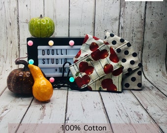 FALL Design Mask Collection | Face Mask for Kid & Adult | 100% Cotton 2 Layer and 4 Layer | Breathable, Washable, Reusable | Handmade in USA