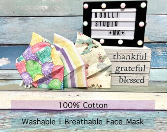 NEW! Easter Bunny Stripe Egg Mask Collection | 100% Cotton Face Mask for Kid & Adult | Breathable Washable Reusable | Handmade in USA