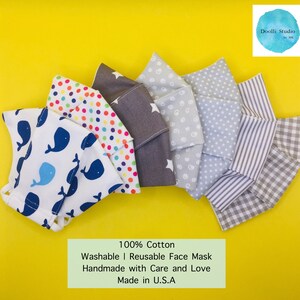 3D Cute Face Masks for Kids & Adult | 100% Cotton 2-Layer and 4-Layer | Breathable, Washable, Reusable | Adjustable Straps | Handmade in USA