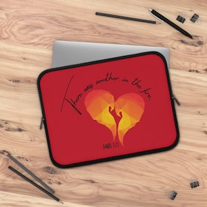 Another In The Fire Christian Laptop Sleeve, Inspirational Gift for Tech Lovers, Religious Case, Back to School, Evangelism Accessory