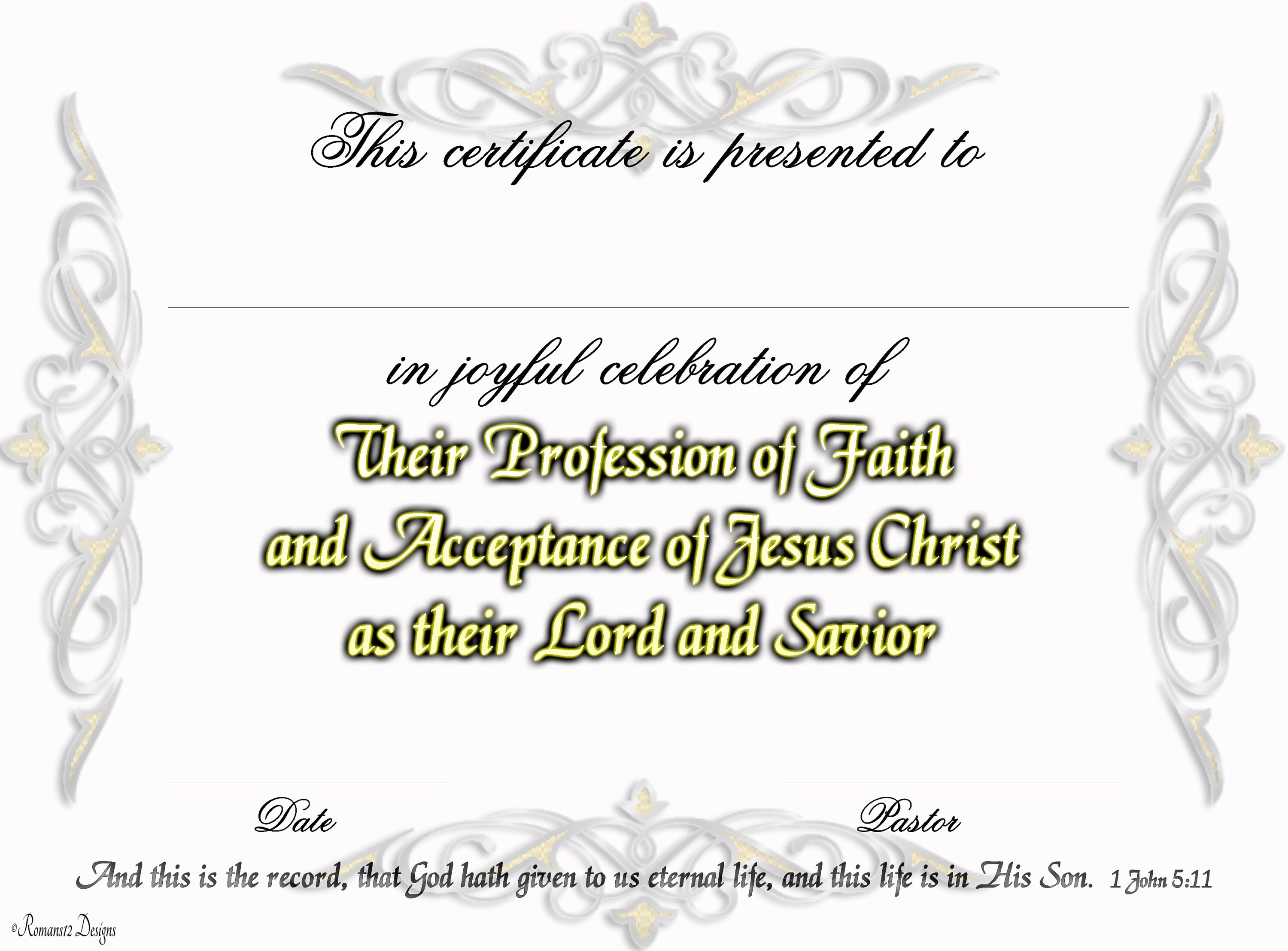Salvation Certificate II PDF Printable - Etsy