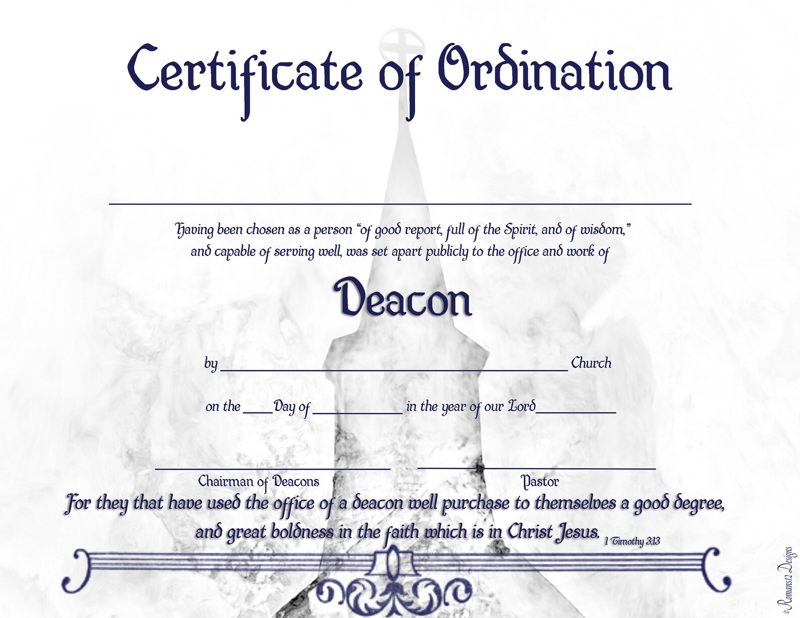Deacon Ordination Certificate PDF Printable - Etsy