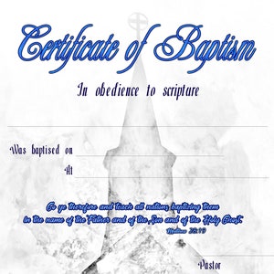 Certificado de Bautismo II PDF Imprimible