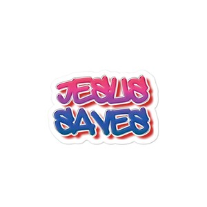 Jesus Saves Graffiti Style Christian 3&quot; sticker