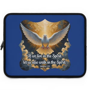 Live In The Spirit Inspirational Laptop Sleeve with Scripture Design, Bible Verse Case for Students, Christian Gift, Stylish Tech Protection