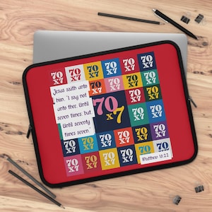 70x7 Evangelism Laptop Sleeve, Colorful Christian Gift, Inspirational Scripture Design, Faith-Based Religious Tech Accessories Believer Gift